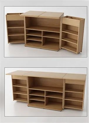 Wooden Storage Cabinet in Living Room