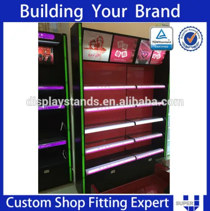 attractive body care beauty shop racks and shelves with lighting