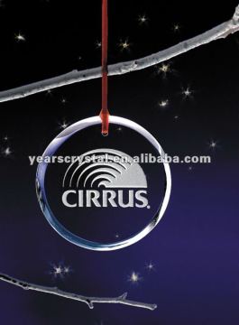 man-made round crystal pendant ornament for Christmas treee decorations(R-0856)
