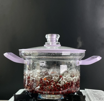 Super durable high borosilicate glass soup pot