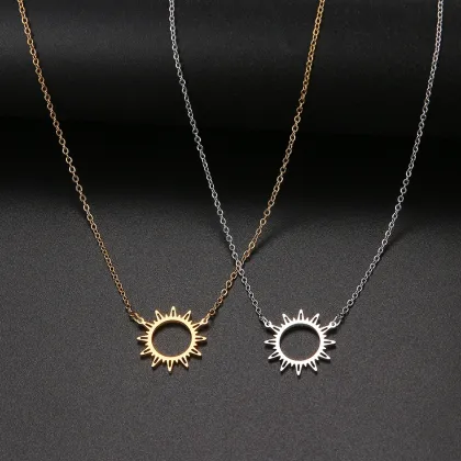 Necklace Blessing Gift Card Small Dainty Gold Sun God Light with Pendant Chain Classy Costume Choker Jewelry