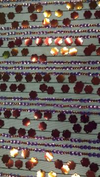 Strip Petals Sequin Mesh Embroider Fabric