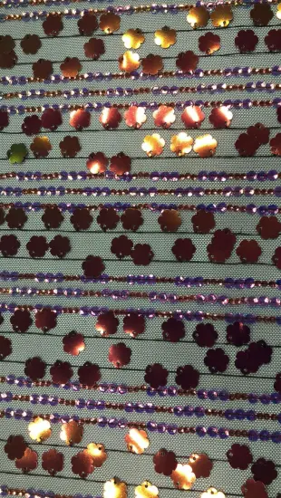 Strip Petals Sequin Mesh Embroider Fabric