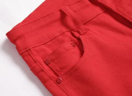 Factory Wholesale Boys' Casual Red Ripped Jeans - All Seasons