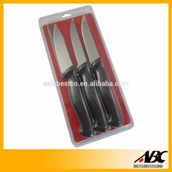 Eco-friendly Stainless Steel Chef Knife Set With Blister Card