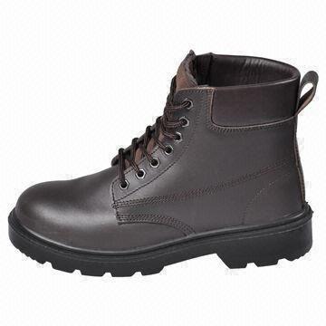 Safety Shoes with Cow Split/Grain Leather Upper and EVA Insole