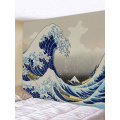 Wandtapijten Muur Opknoping Oceaan Great Sea Wave Wandtapijten Comic Style Blue Mount Fuji Wandtapijt voor Slaapkamer Thuis Dorm Deco