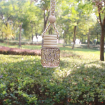 Glass Hanging Perfume Bottle with Wooden Screw Top - AL