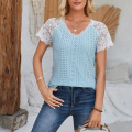 Short Sleeve V-Neck Shirt Casual Women's