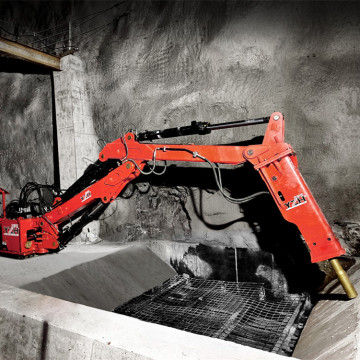 Hydraulic rockbreaker boom system