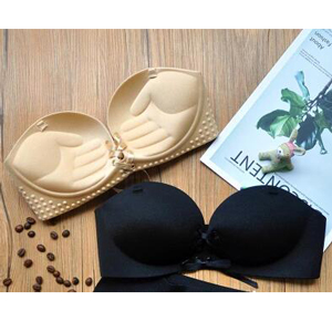 Padded One Piece Strapless Sticky Bra Cups 