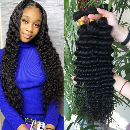 Combodian deep curly, Lady Corner Eurasian Deep Curly Human Hair Bundles with Frontal
