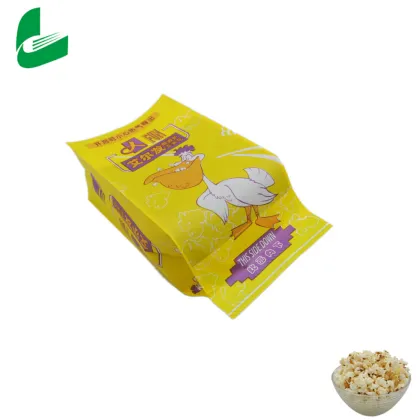 Food grade biodegradable printing kraft microwave popcorn paper bags or plastic bags