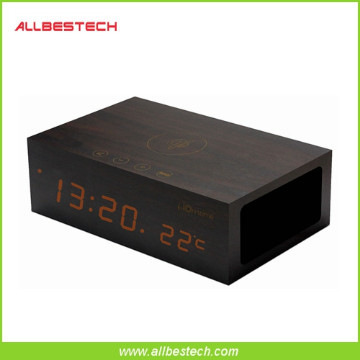 New Alarm Clock Wood Qi Bluetooth Speaker