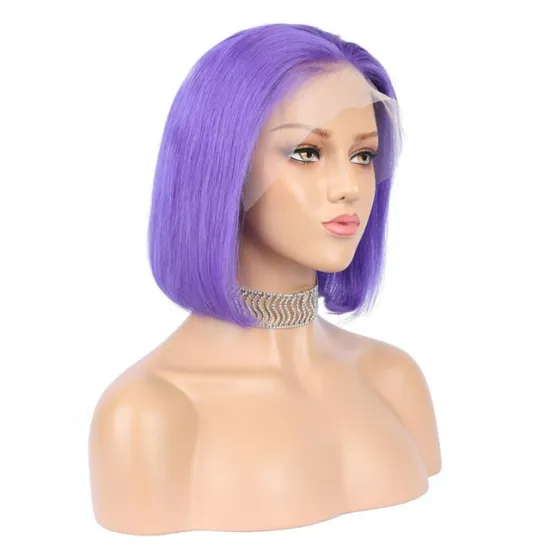 Peruvian Bob Double Drawn Wigs, Braziliian Malaysian Colored Human Virgin Hair Cuticle Aligned Blunt Cuts Bob Short Wigs
