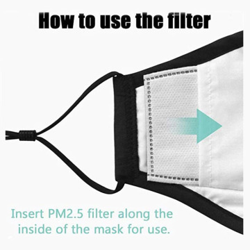 PM2.5 پوشش چهره پنبه قابل شستشو با کربن