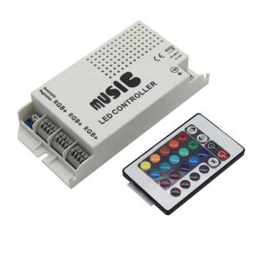 Wireless IR Remote Control LED RGB Dimmer for 12-24V 3528/5050 RGB LED Strips - 24 Key Functions