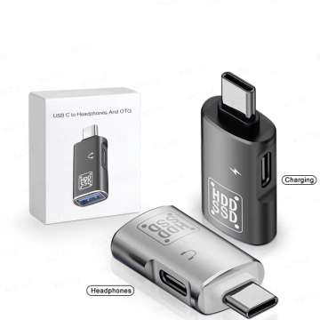 Type C OTG Adapter: USB C to USB A & USB C for iPhone 15 Pro, Samsung, Tablets, PC, and USB Drives