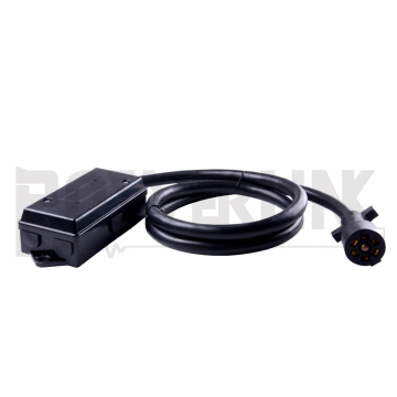 7-Way 6ft Trailer Connector Plug Cord Wiring Harness with Junction Box for Truck Camper RV