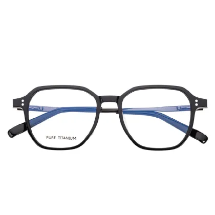 Trendy Myopia Glasses with Acetate Frame and Titanium Temple