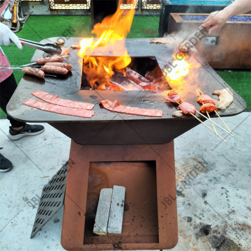Outdoor Living Corten Steel Fire Pit BBQ Grill