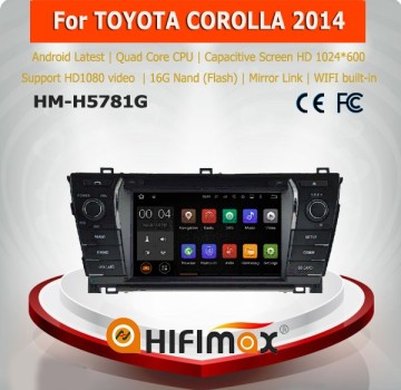 Hifimax android 5.1 car dvd for toyota corolla 2013 2014 2015 gps navigation system bluetooth wifi 3g DAB radio