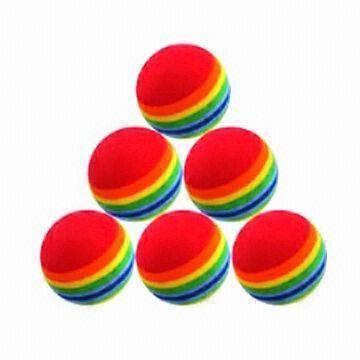 EVA foam rainbow golf practice balls, various colors are available
