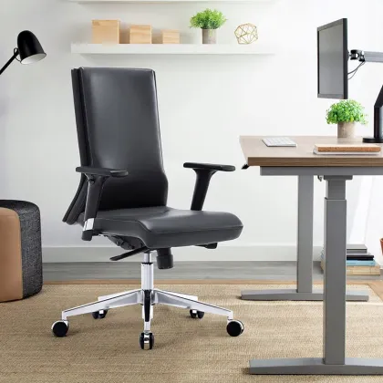 Leather Computer Home Study Chair - Comfortable Office Boss Executive Chair