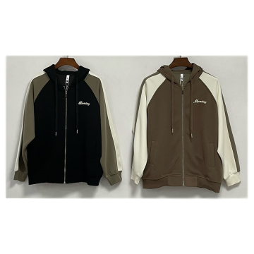 High-Quality Premium Cotton Embroidered Men's Zip Collar Hoodie Jacket for Outdoor Adventures: GSDQL