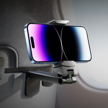Portable Airplane Phone Stand Clamp - Adjustable Foldable Travel Cell Phone Holder