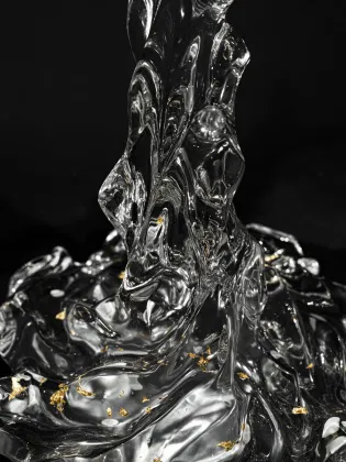 Gold Leaf Wave Crest Crystal Coat Rack