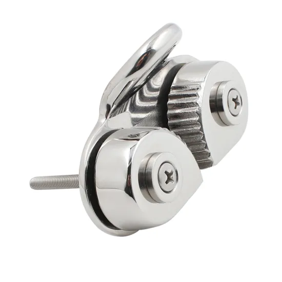 Stainless Steel Rope Clamp Cam Cleat with Guide Hole for Marine Yacht Docking