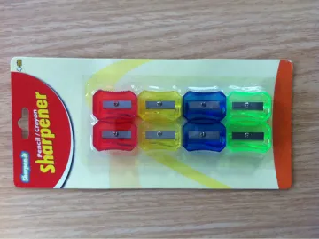plastic colourful kids pencil sharpener set