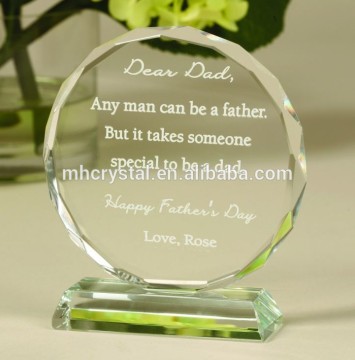 light green octagonal crystal trophy award MH-J602