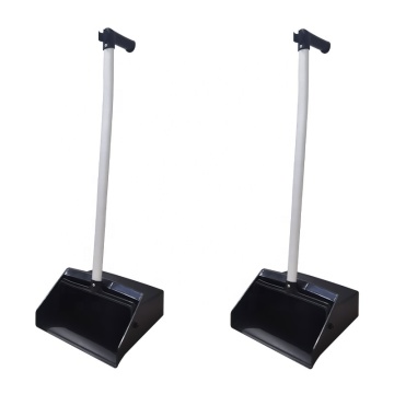 Heavy Duty Plastic Long Handle Broom and Upright Dustpan Combo for Industrial & Commercial Cleaning