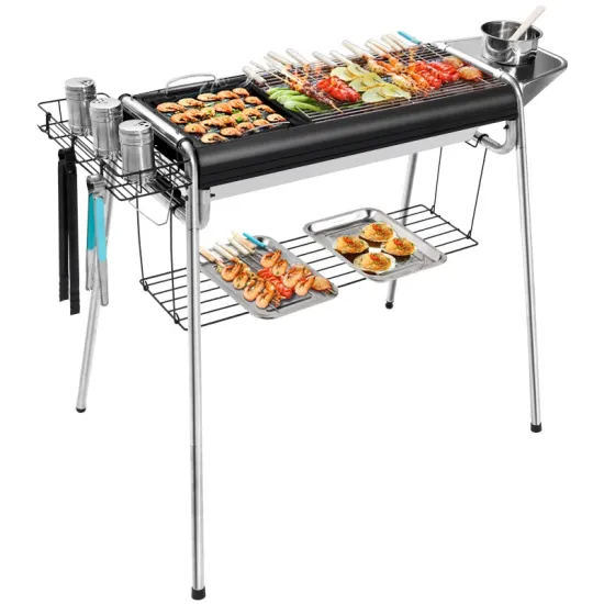 Household Stainless Steel Grill Outdoor Portable Large Size Camping Barbecue Charcoal Stove BBQ Grill