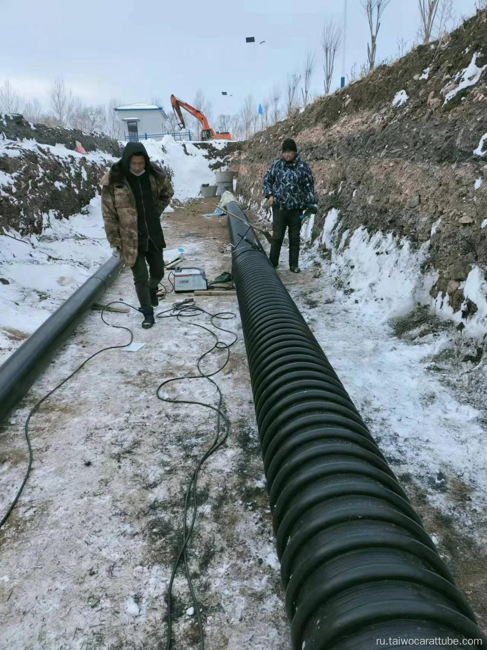 Большой диаметр HDPE Poly Pipe Pipe гофрированная гофрированная дренаж