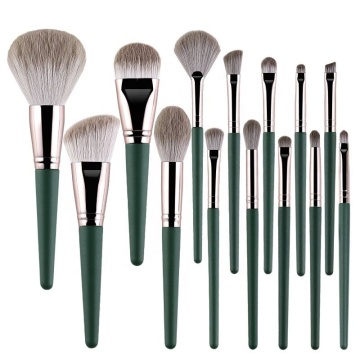 Green Cloud Makeup Brush Set - Super Soft Wood Handle