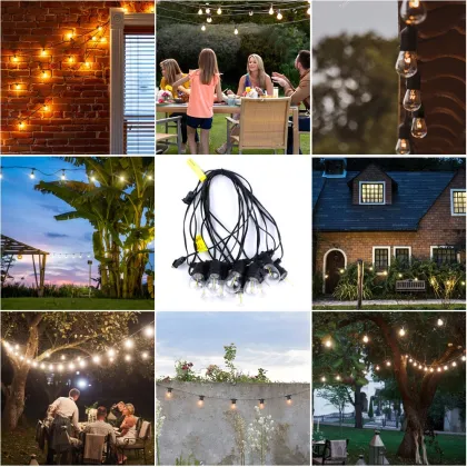 27FT 10 Bulbs UK Plug AC 220-240V LED Lighting Outdoor Balcony Garden Festoon Lights