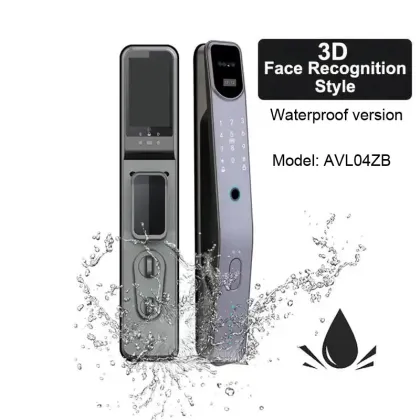 Tuya Zigbee Smart 3D Face Recognition Waterproof Fingerprint Video Door Lock with LCD Screen