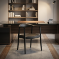 Modern Solid Wood Dining Arm Chair with Upholstered Leather Seat for Restaurant Cafe Hotel