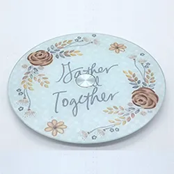 modern design tempered glass lazy susan plate