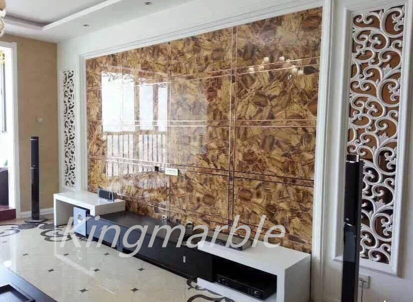 High gloss wood grain UV Marble panel for cabinet