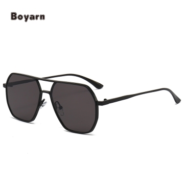 Boyarn Luxury UV400 Metal Black Sunglasses for Men