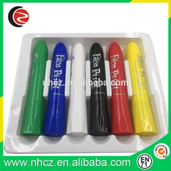 6 washable crayon set in paper box
