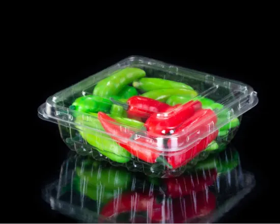 Transparent Lettuce Clamshell Vegetable Packaging Box