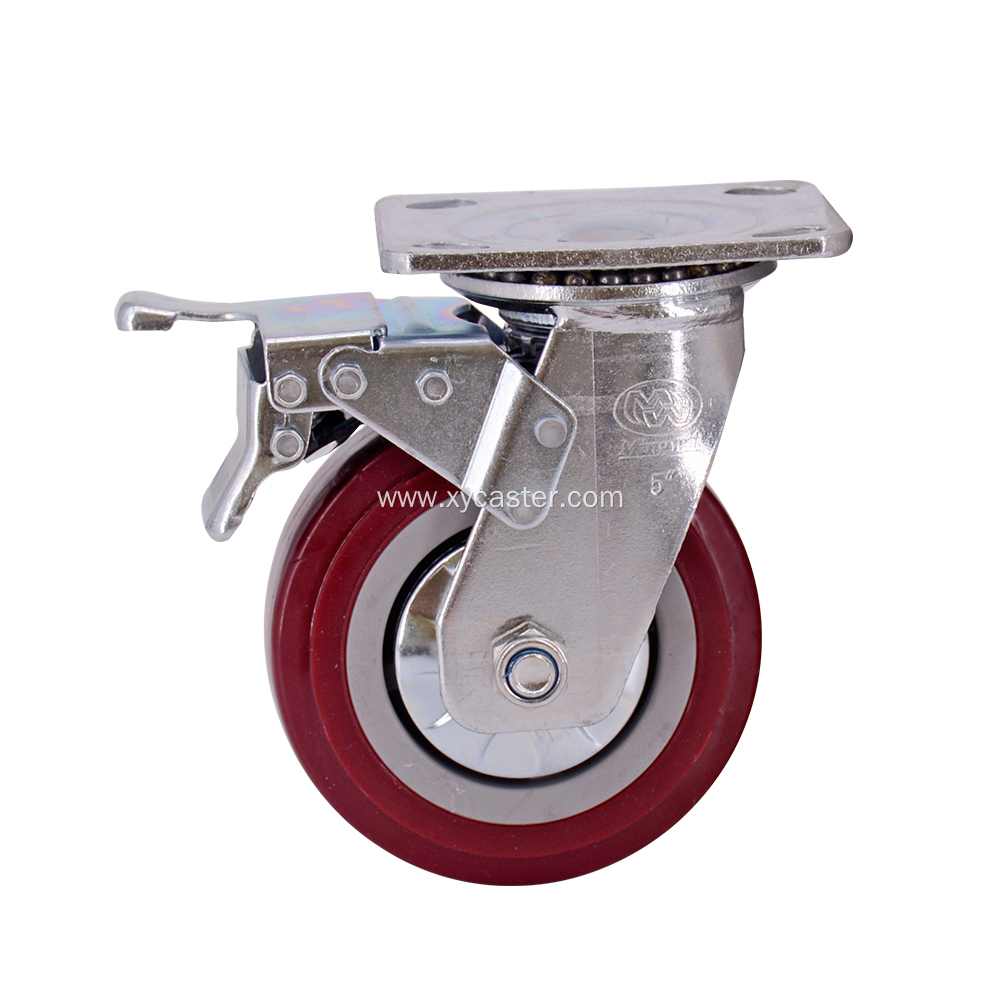 5 Inch PVC Casters with Brakes