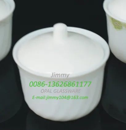 White Jade Glass Sugar Pot