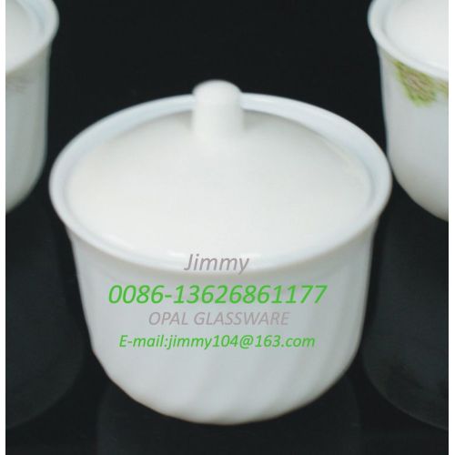 White Jade Glass Sugar Pot