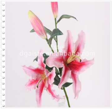 Hot sale artificial four heads perfume lily flowers for wedding or gift